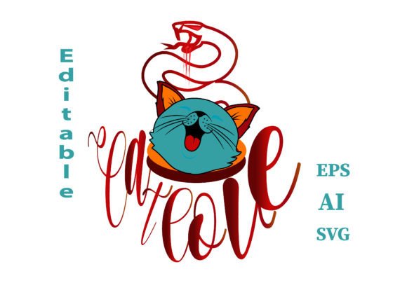 Cat Love Graphics for Modern Crafts