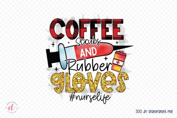Coffee Scrubs and Rubber Gloves PNG Graphics