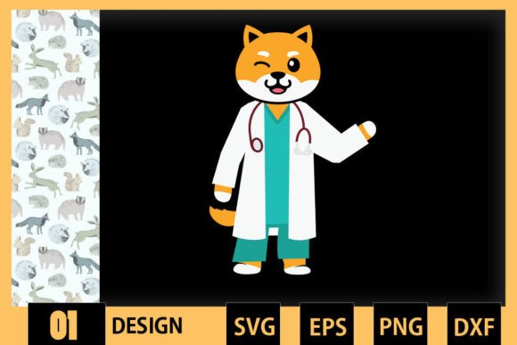Cute Nurse Dog Graphics for Crafts