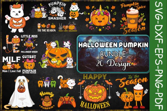 Halloween Pumpkin Bundle: Graphics for Crafts