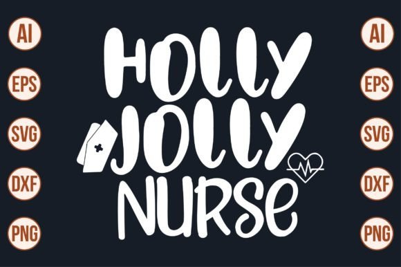 Holly Jolly Nurse Graphics for Crafts