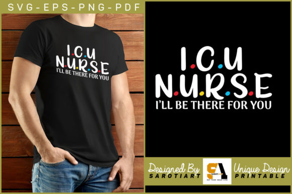 ICU Nurse T-Shirt Graphics for Crafts