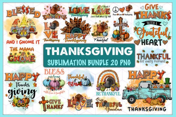 Review: Thanksgiving Sublimation Bundle 20 PNG for Embroidery