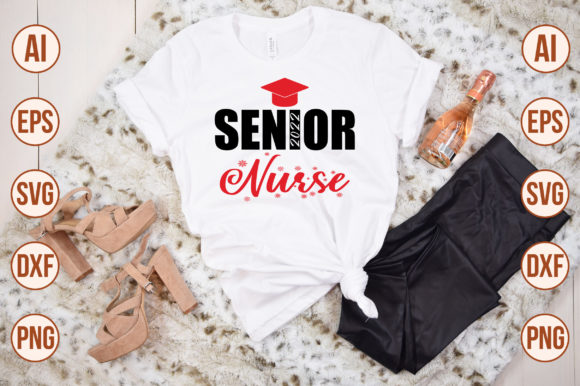 Senior Nurse Graphics for Modern Crafts