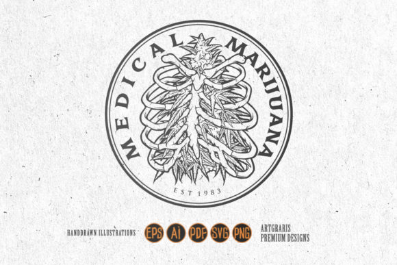 Silhouette Weed Ribcage Logo: Graphics for Crafts
